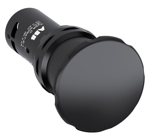 ABB Controls 22mm Pushbutton; Mushroom (40mm); Black; 1NO / 1NC; Momentary